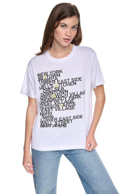 DKNY RHINESTONE NEIGHBORHOOD TEE