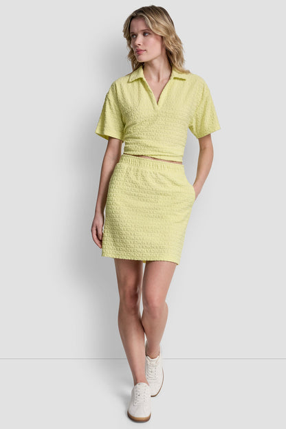 DKNY LOGO JACQUARD PULL-ON SKIRT