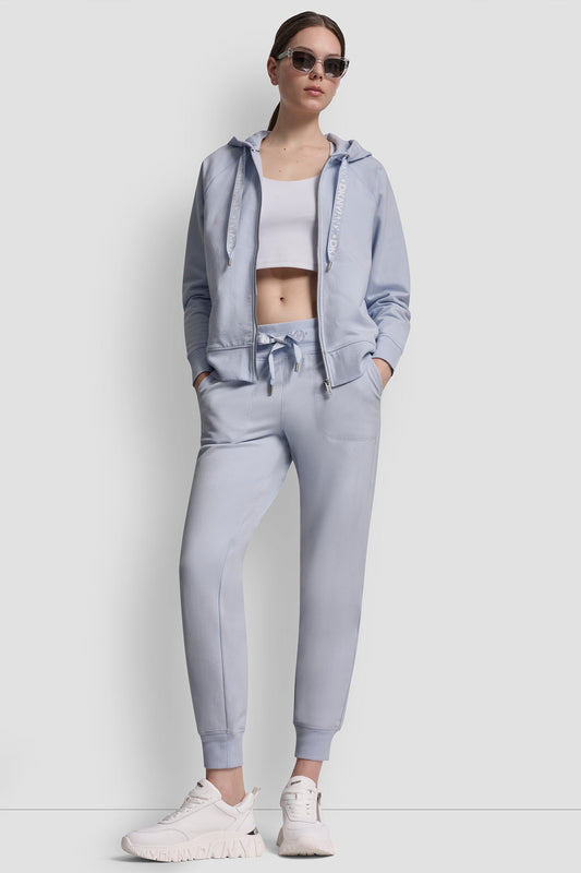 DKNY TWO-TONE LOGO DRAWSTRING HOODIE