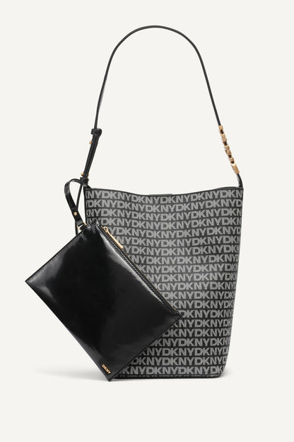 DKNY AVRIL LOGO BUCKET BAG