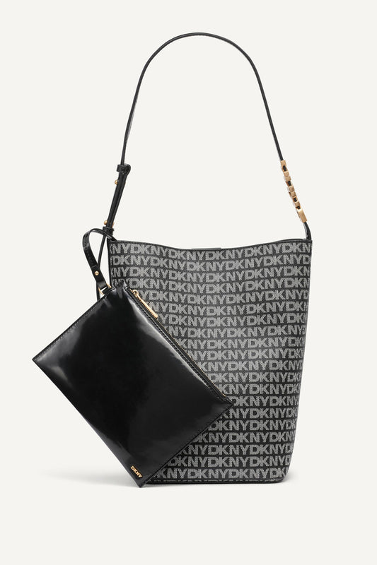 DKNY AVRIL LOGO BUCKET BAG