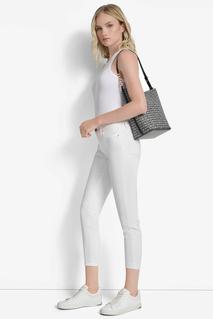 DKNY AVRIL LOGO BUCKET BAG