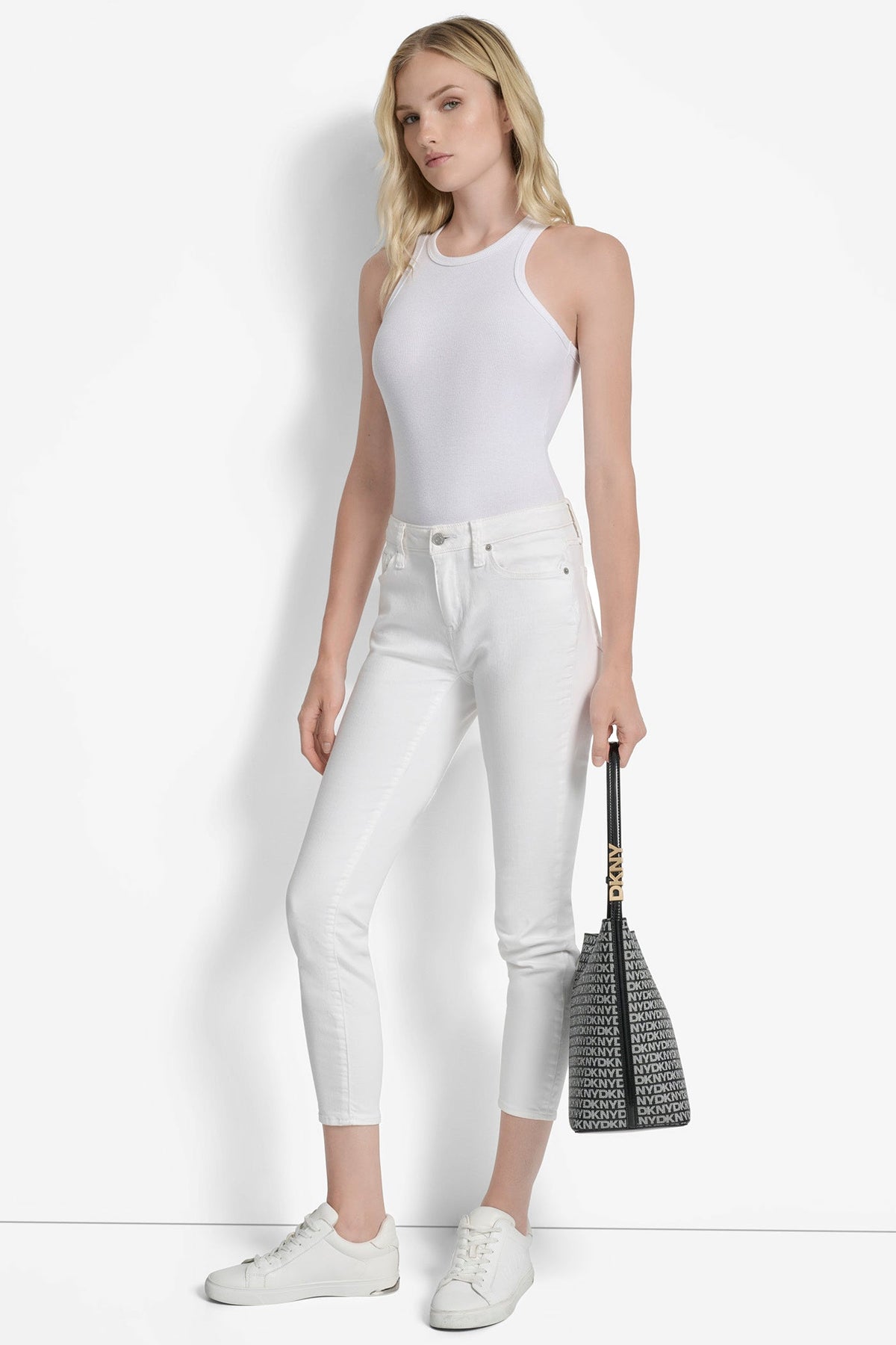 DKNY AVRIL LOGO BUCKET BAG