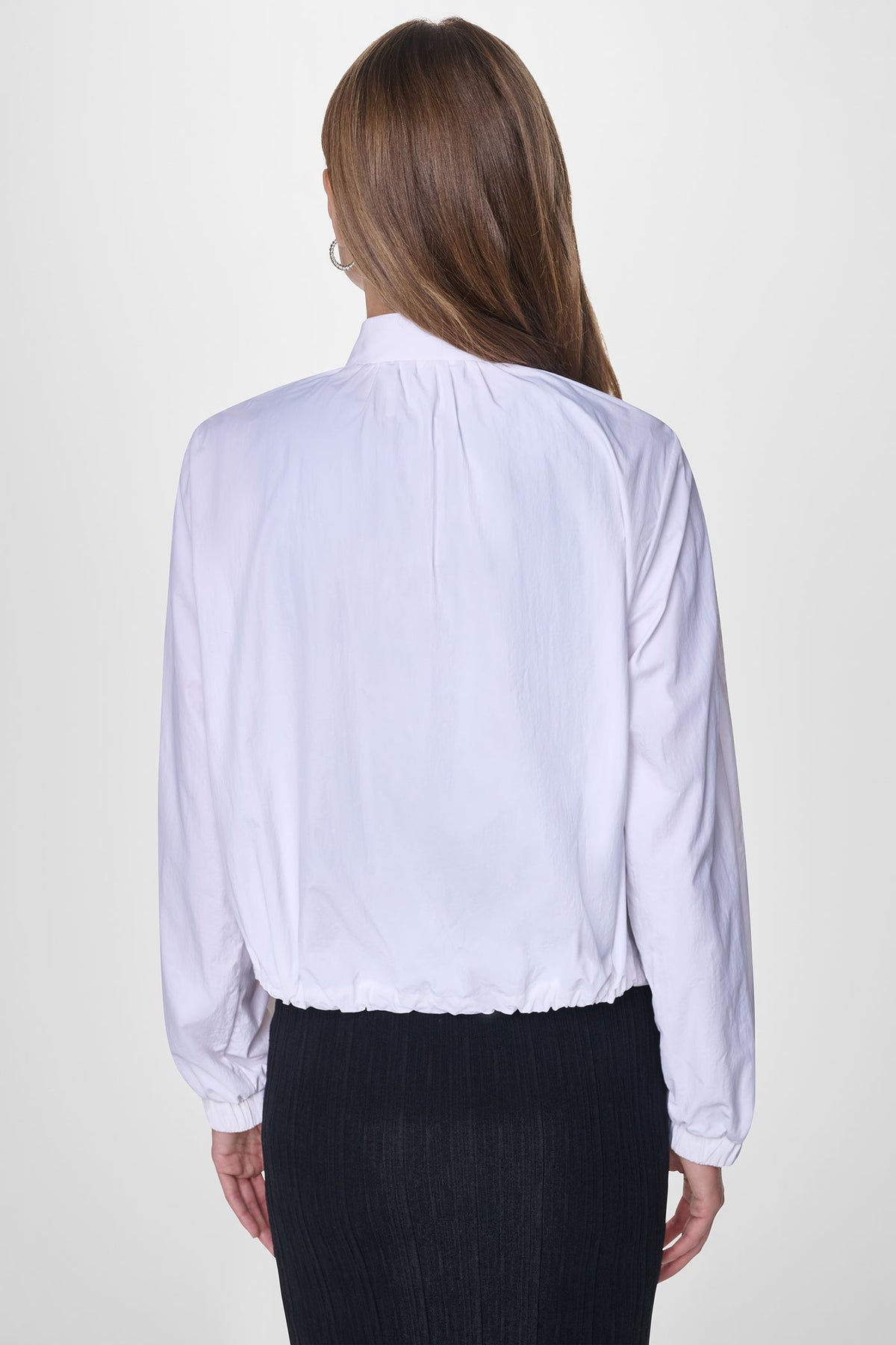 DKNY MESH LOGO TRIM HOODED JACKET