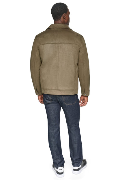 DKNY FAUX SUEDE TRUCKER JACKET