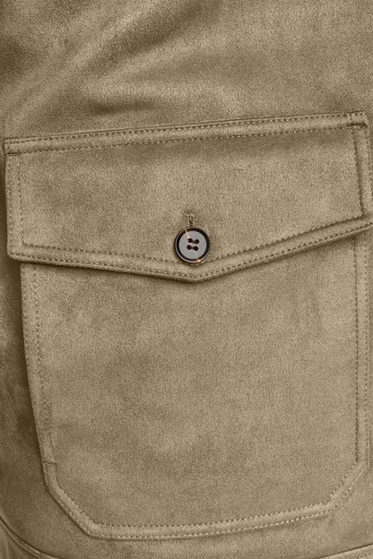 DKNY FAUX SUEDE TRUCKER JACKET