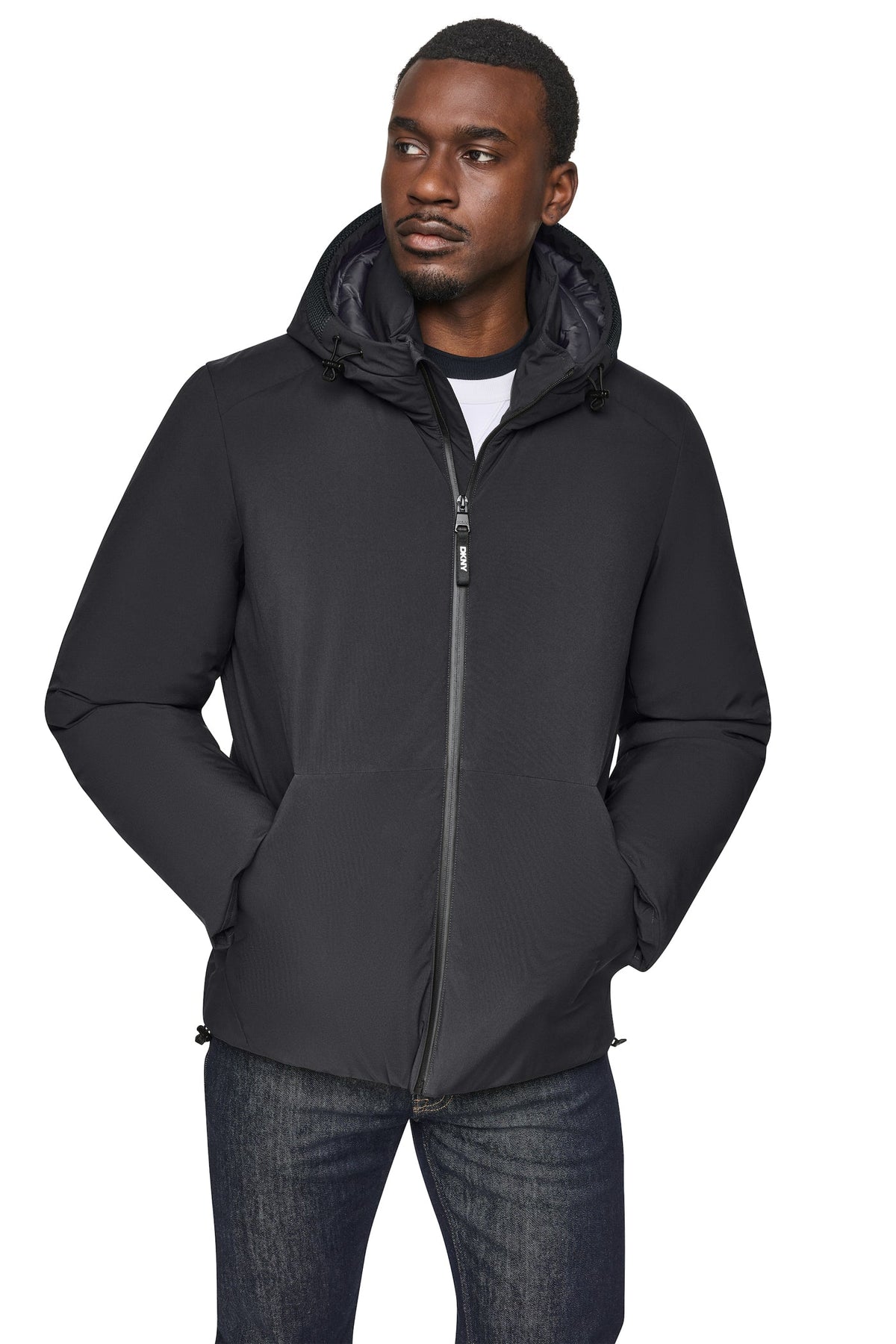 DKNY HOODED PUFFER JACKET