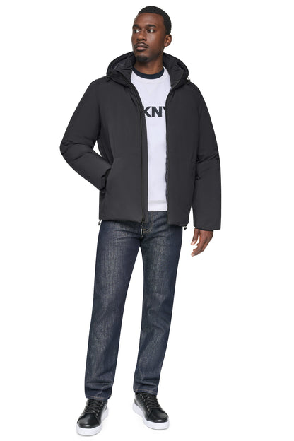 DKNY HOODED PUFFER JACKET