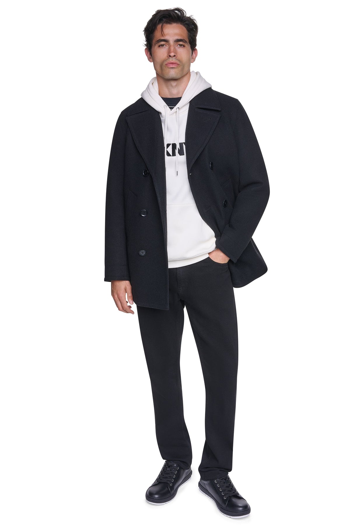 DKNY FAUX WOOL PEACOAT