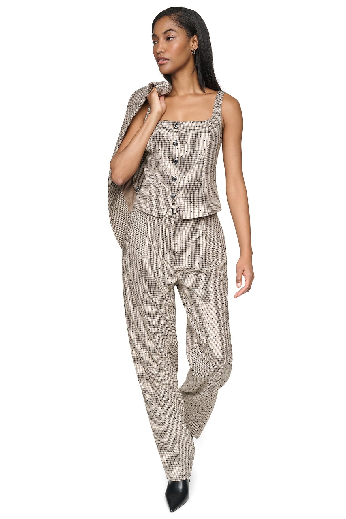 DKNY ONE BUTTON COLLAR BLAZER