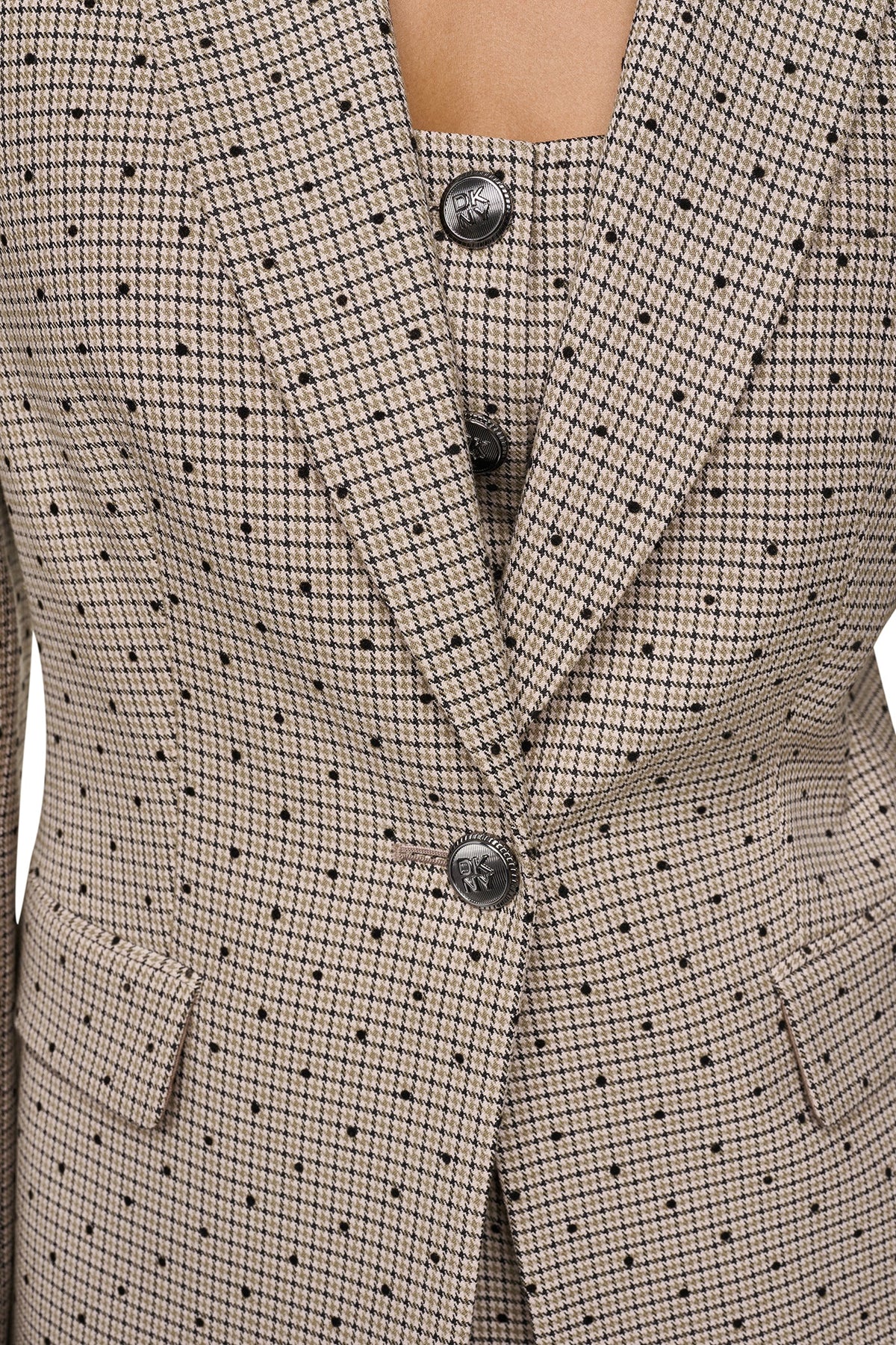 DKNY ONE BUTTON COLLAR BLAZER