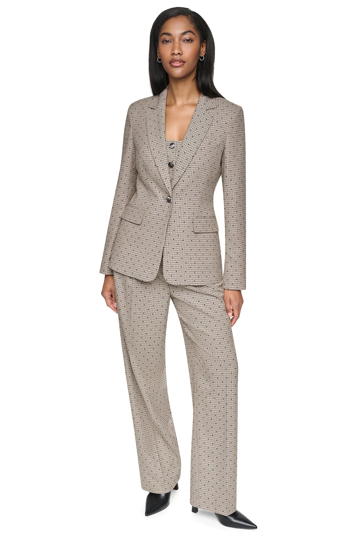 DKNY ONE BUTTON COLLAR BLAZER
