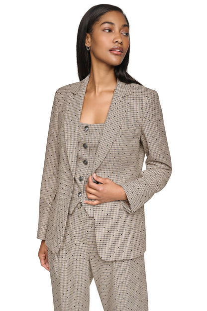 DKNY ONE BUTTON COLLAR BLAZER