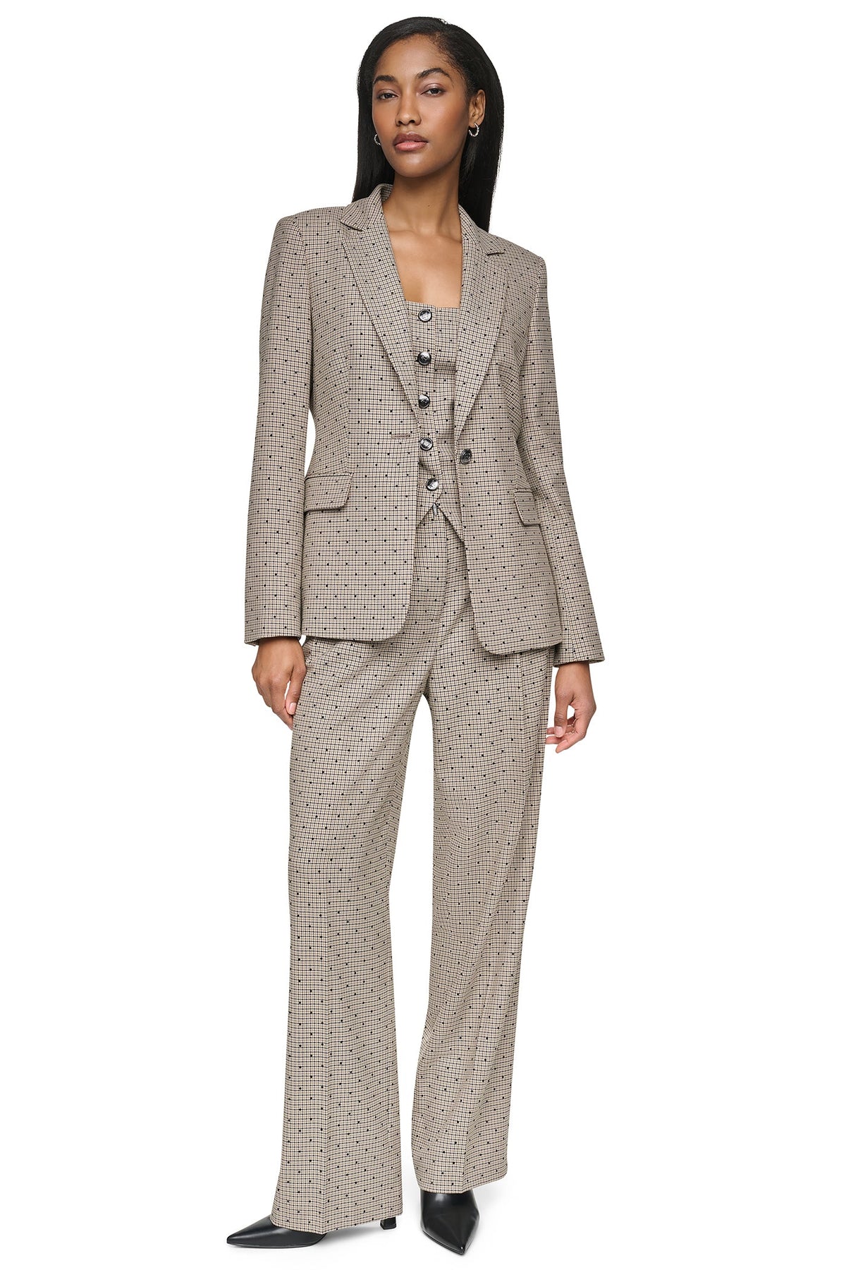 DKNY ONE BUTTON COLLAR BLAZER