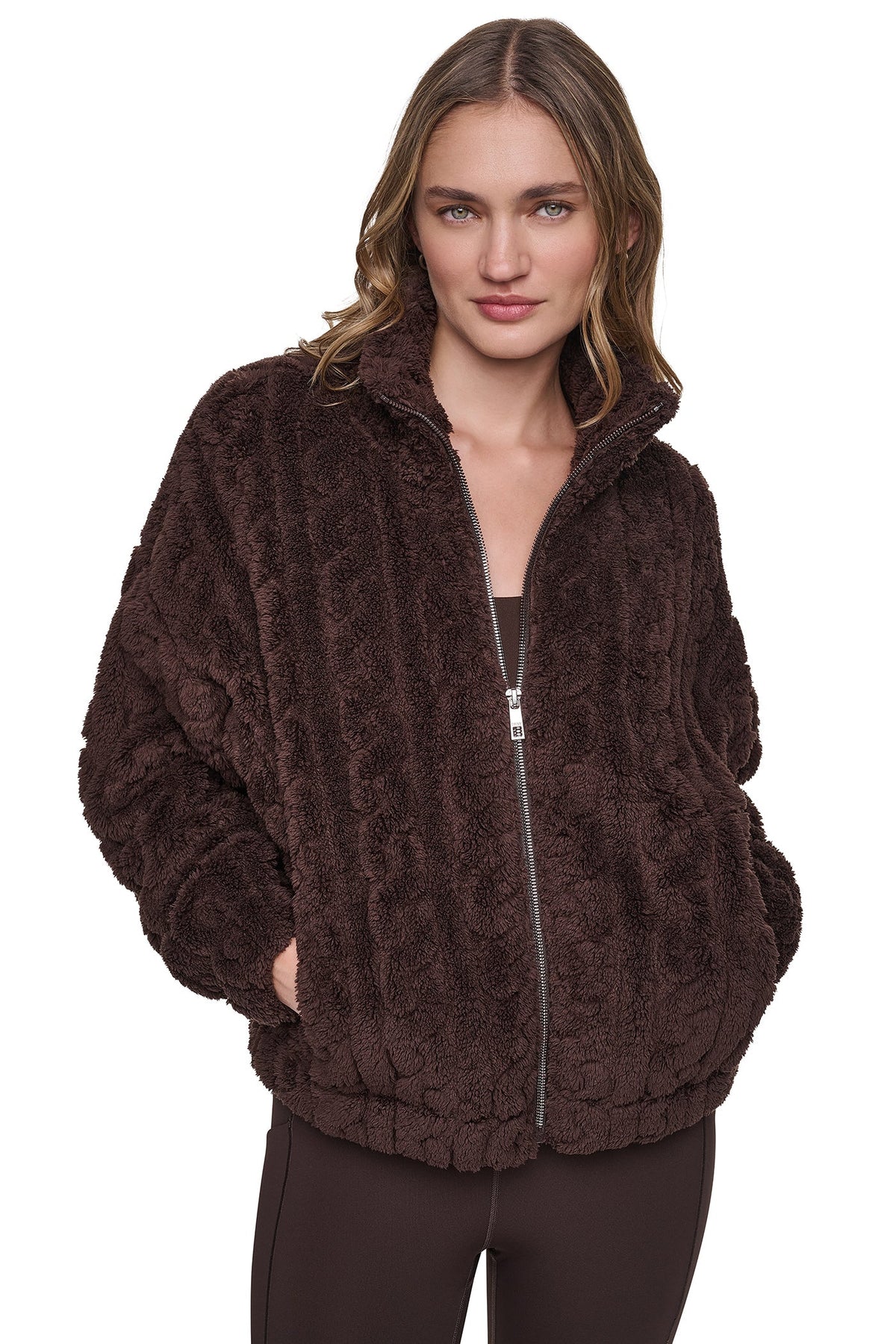 DKNY CABLE SHERPA FULL ZIP JACKET