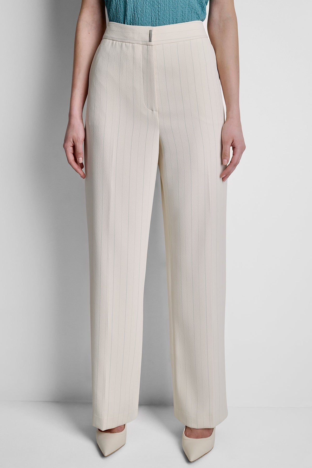 DKNY MID-RISE PINSTRIPE PANT
