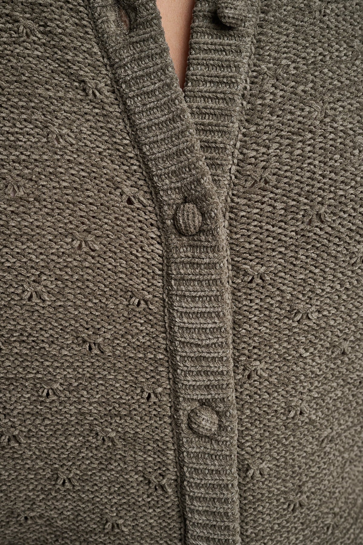 DKNY ELBOW SLEEVE CHENILLE CARDIGAN