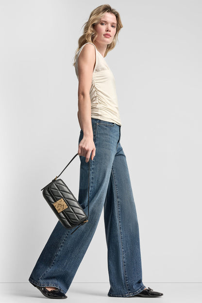 DKNY RUCHED BODICE SLEEVELESS TOP
