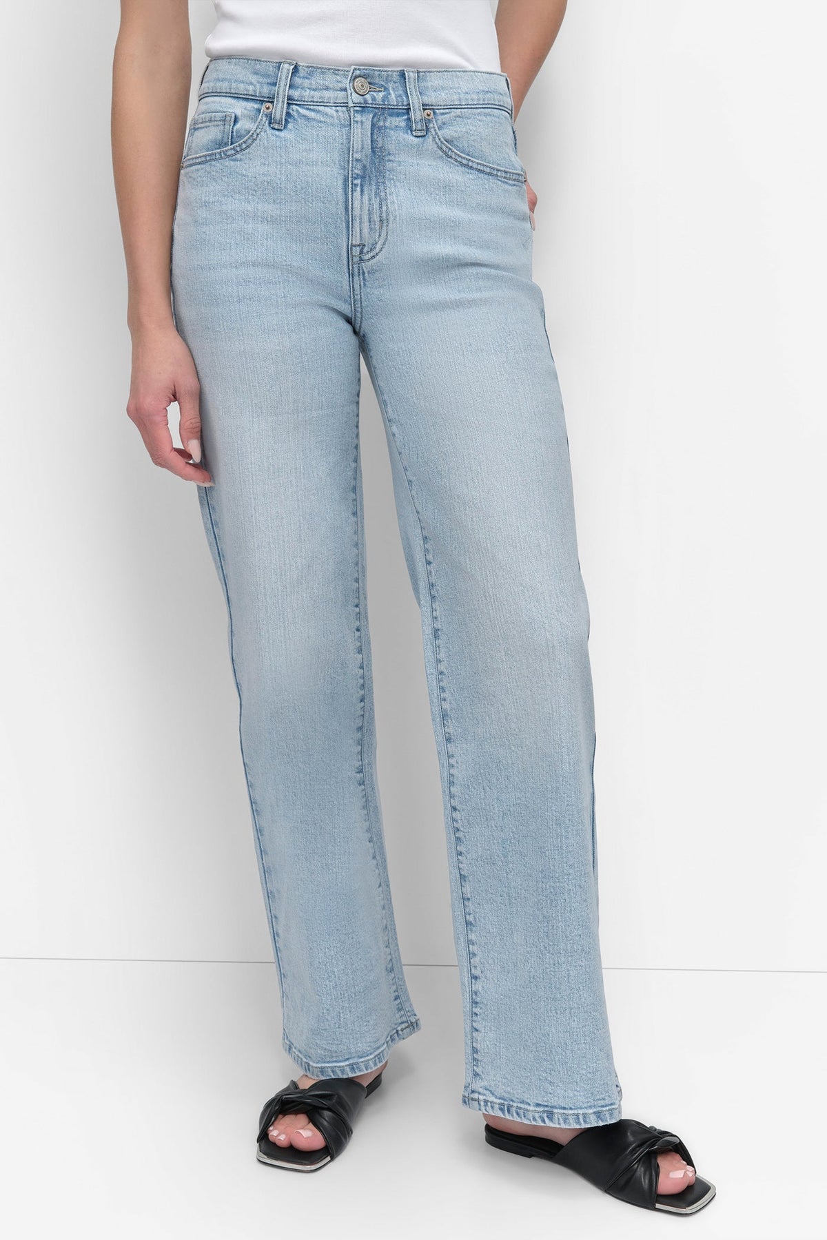 DKNY HIGH-RISE TAILORED WIDE-LEG JEAN