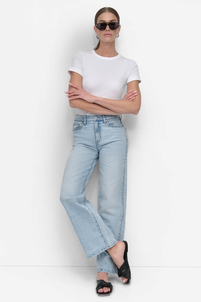 DKNY HIGH-RISE TAILORED WIDE-LEG JEAN