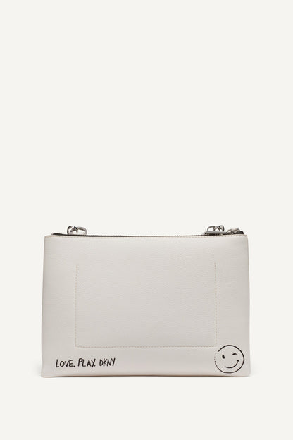 DKNY TINSLEY GRAFFITI LOGO CROSSBODY