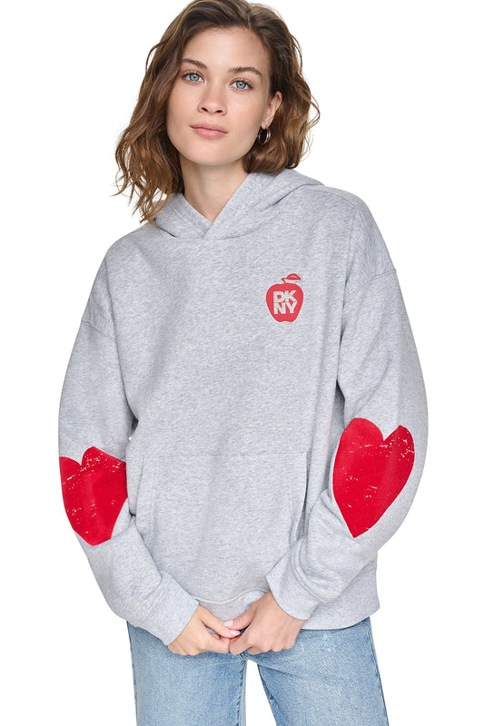 DKNY OVERSIZED BIG APPLE LOGO HOODIE