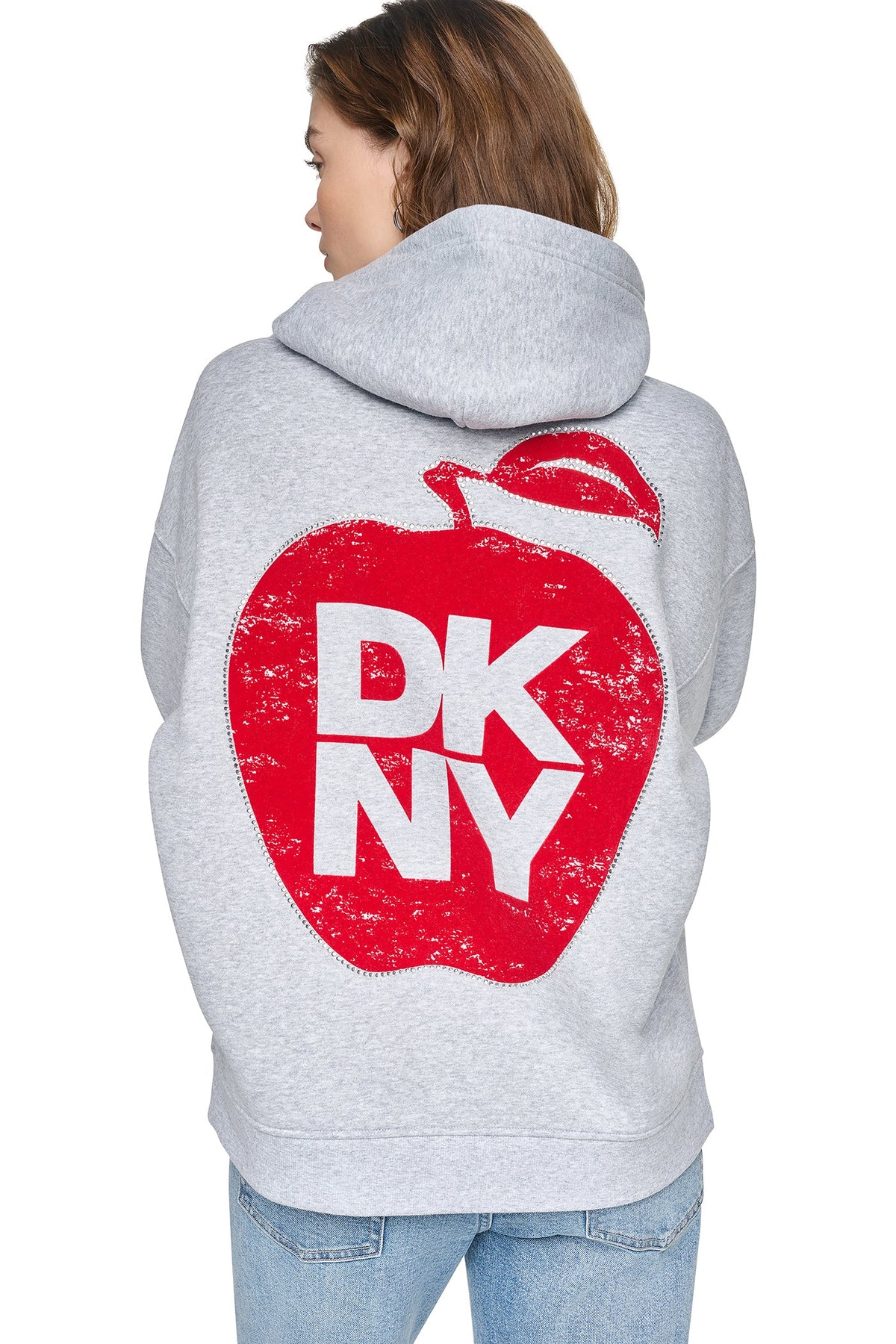 DKNY OVERSIZED BIG APPLE LOGO HOODIE