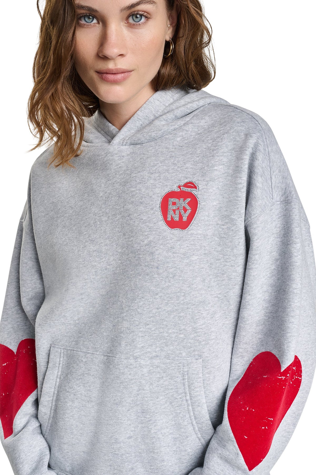 DKNY OVERSIZED BIG APPLE LOGO HOODIE