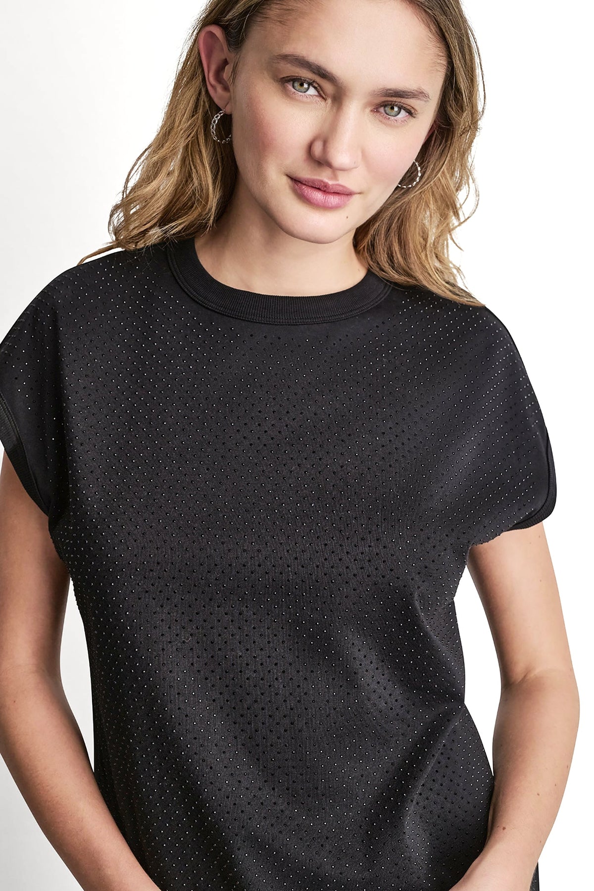 DKNY RHINESTONE EMBELLISHED TANK TOP