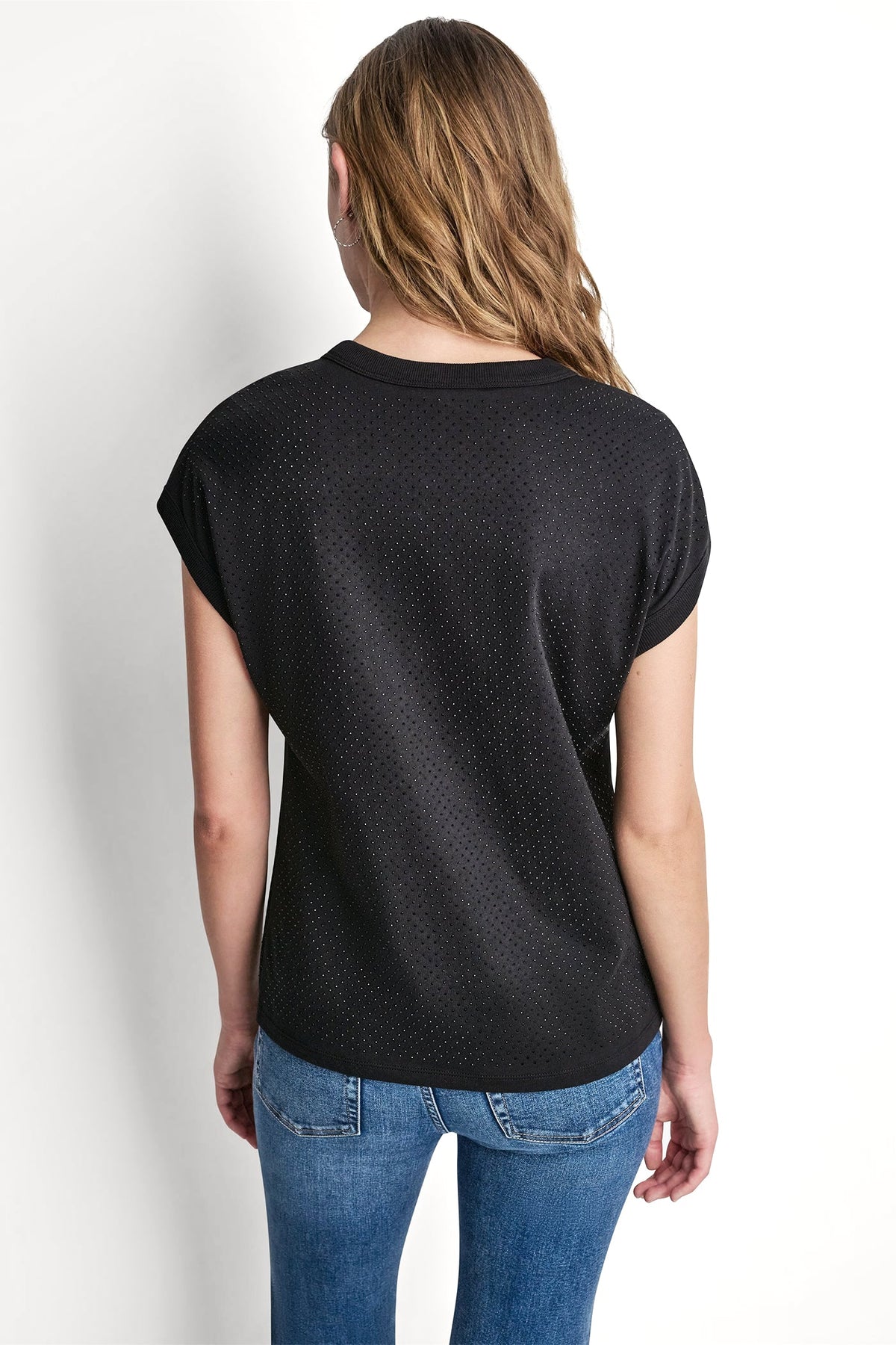 DKNY RHINESTONE EMBELLISHED TANK TOP