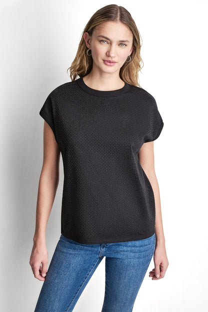 DKNY RHINESTONE EMBELLISHED TANK TOP