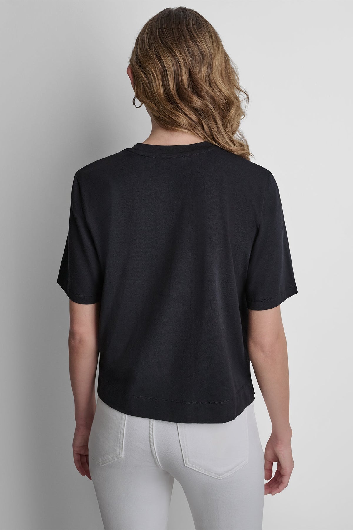 DKNY CRYSTAL BORDER LOGO GRAPHIC TEE