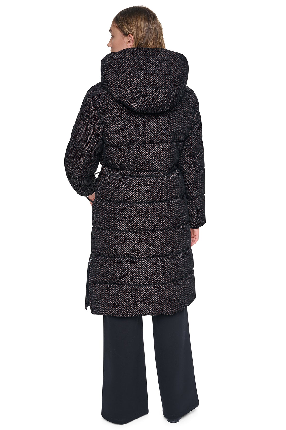 DKNY MAXI PUFFER COAT WITH HOOD