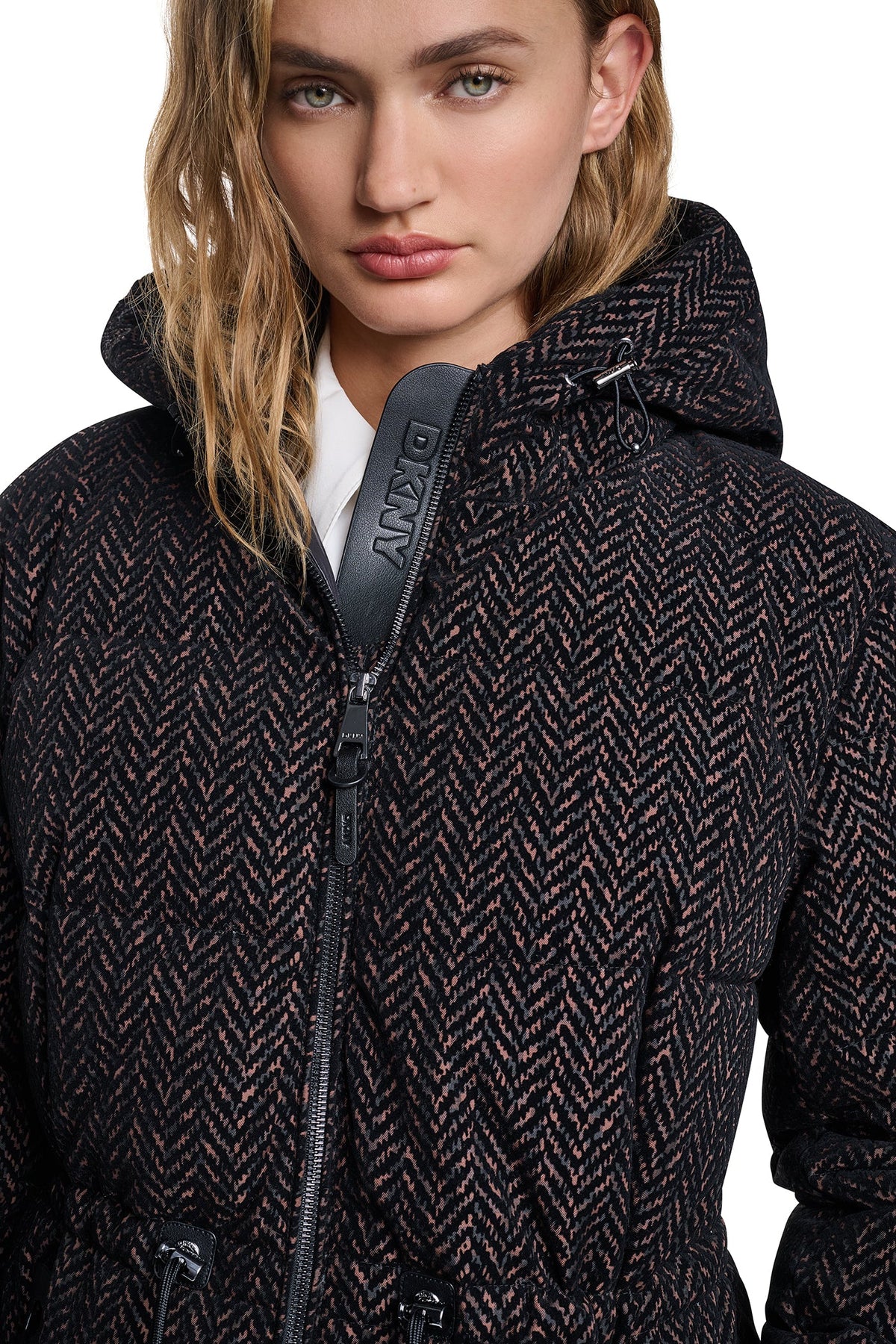DKNY MAXI PUFFER COAT WITH HOOD