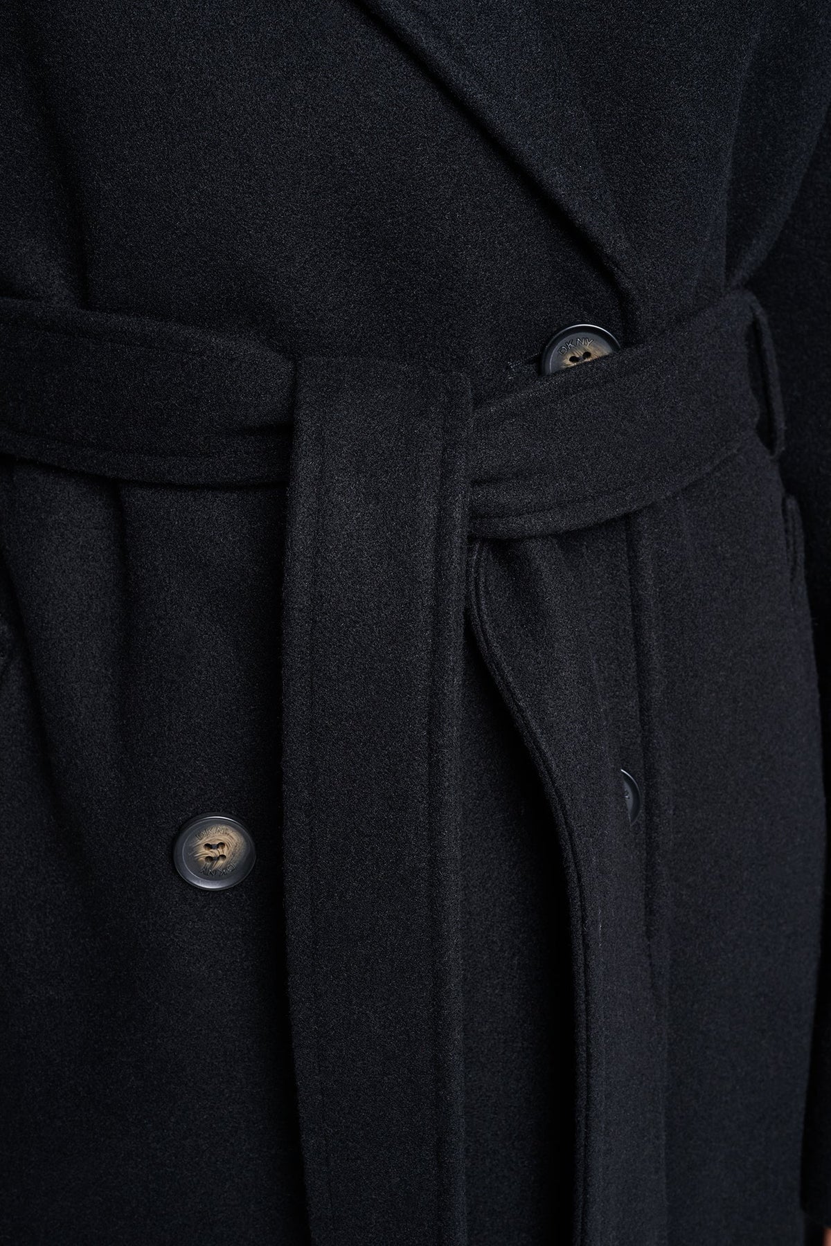 DKNY DOUBLE BREASTED WRAP COAT