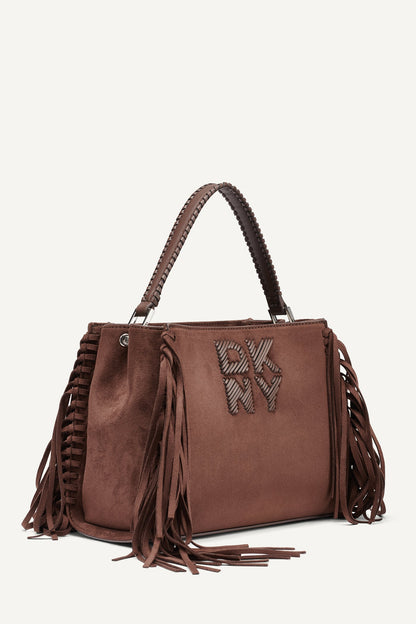 DKNY FOSTER MEDIUM FRINGE SATCHEL