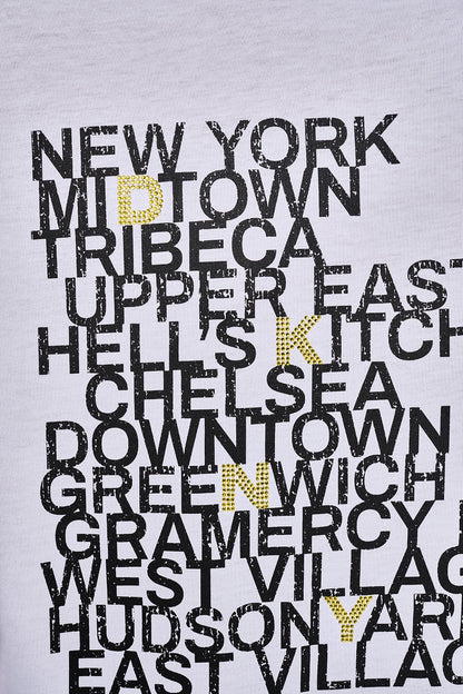 DKNY RHINESTONE NEIGHBORHOOD TEE