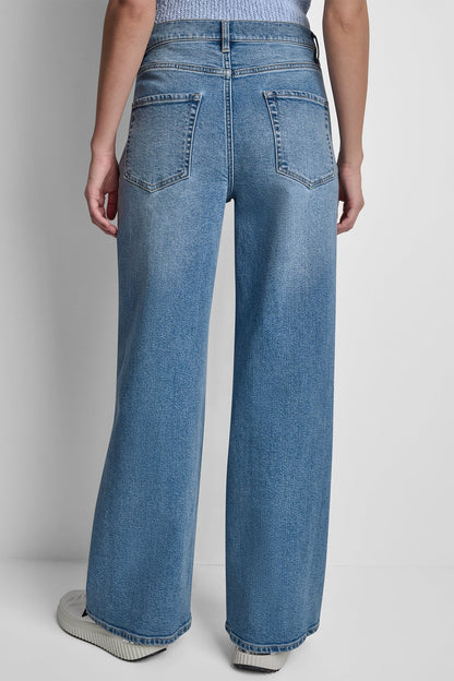 DKNY HIGH-RISE RHINESTONE STUD WIDE LEG