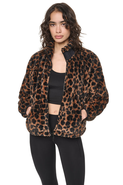 DKNY PRINTED SHERPA JACKET