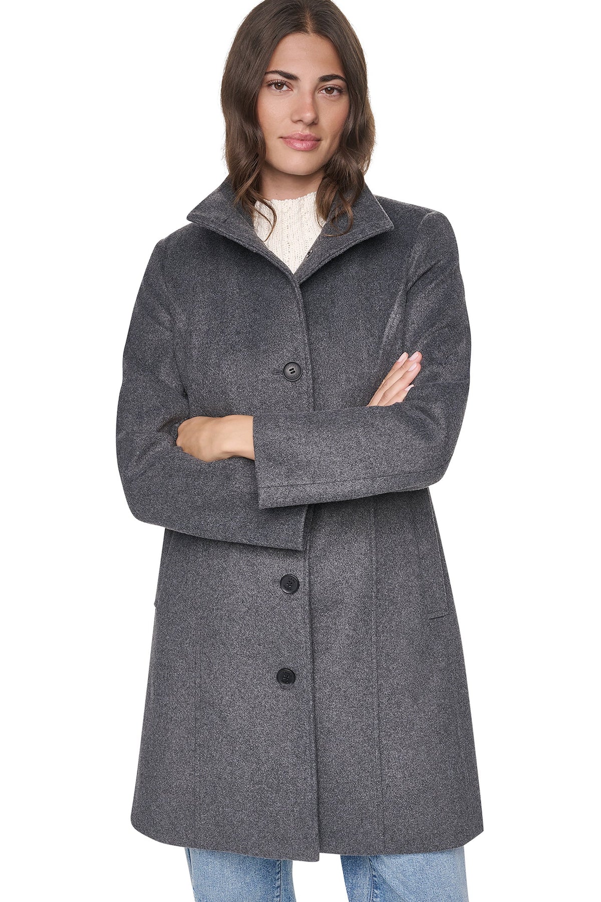 DKNY STAND COLLAR COAT