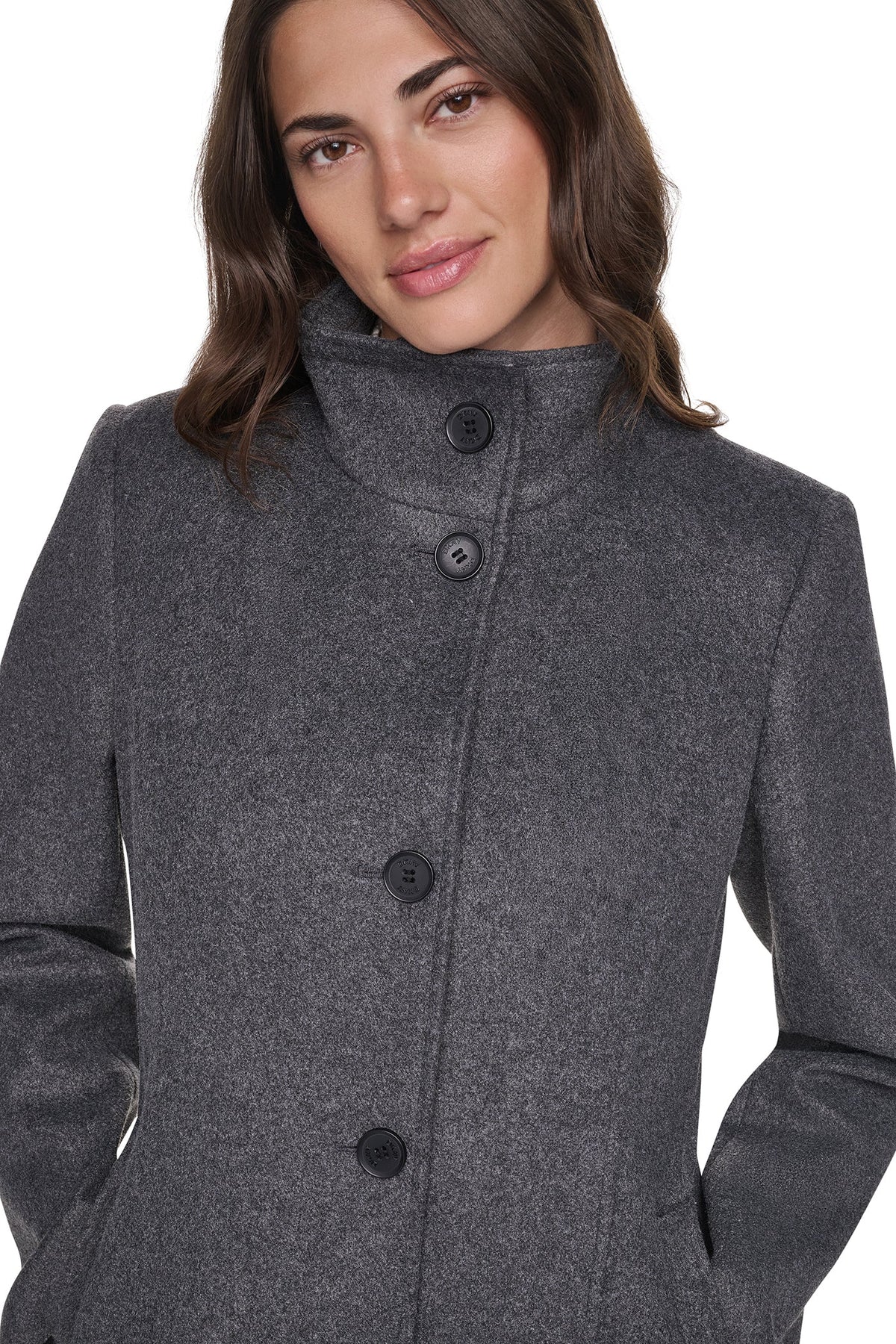 DKNY STAND COLLAR COAT