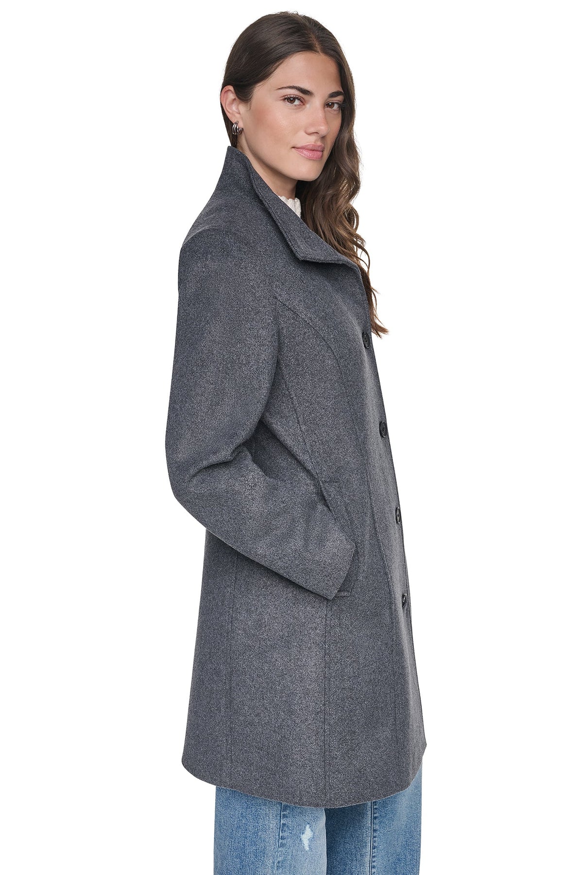 DKNY STAND COLLAR COAT