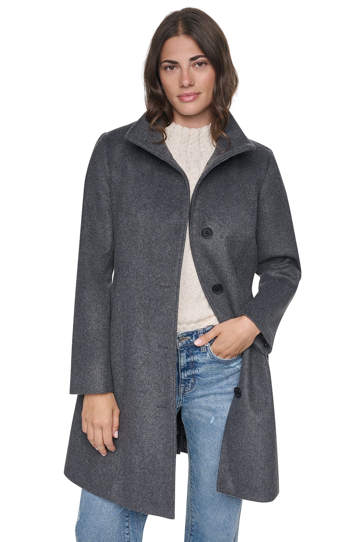 DKNY STAND COLLAR COAT