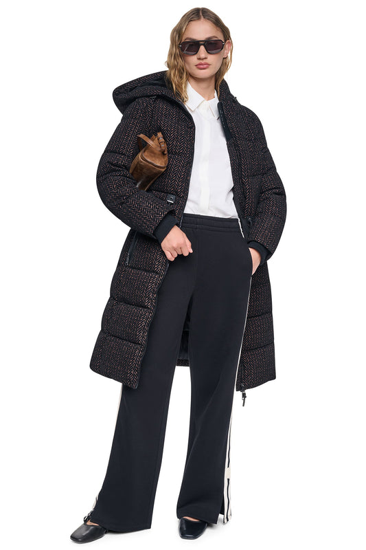 DKNY MAXI PUFFER COAT WITH HOOD