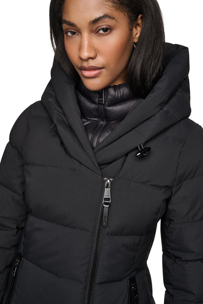 DKNY LONG HOODED PUFFER COAT