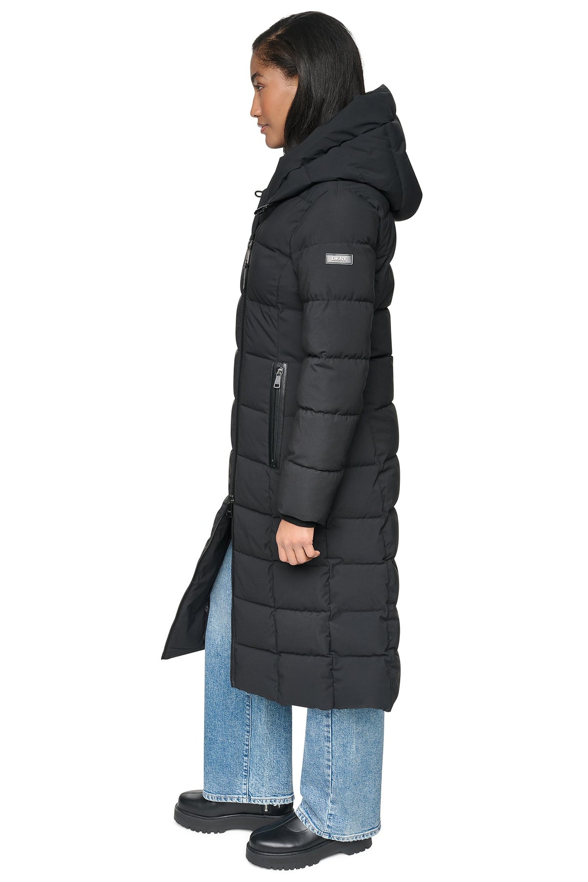 DKNY LONG HOODED PUFFER COAT