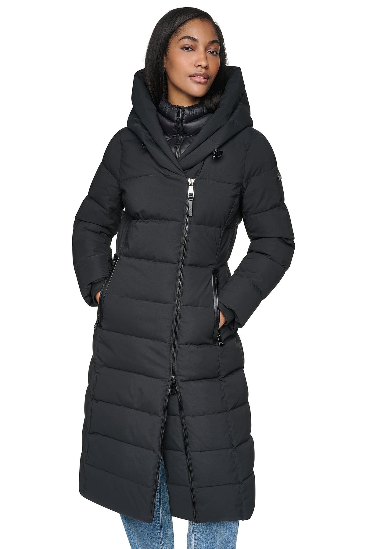 DKNY LONG HOODED PUFFER COAT