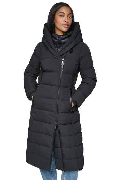 DKNY LONG HOODED PUFFER COAT