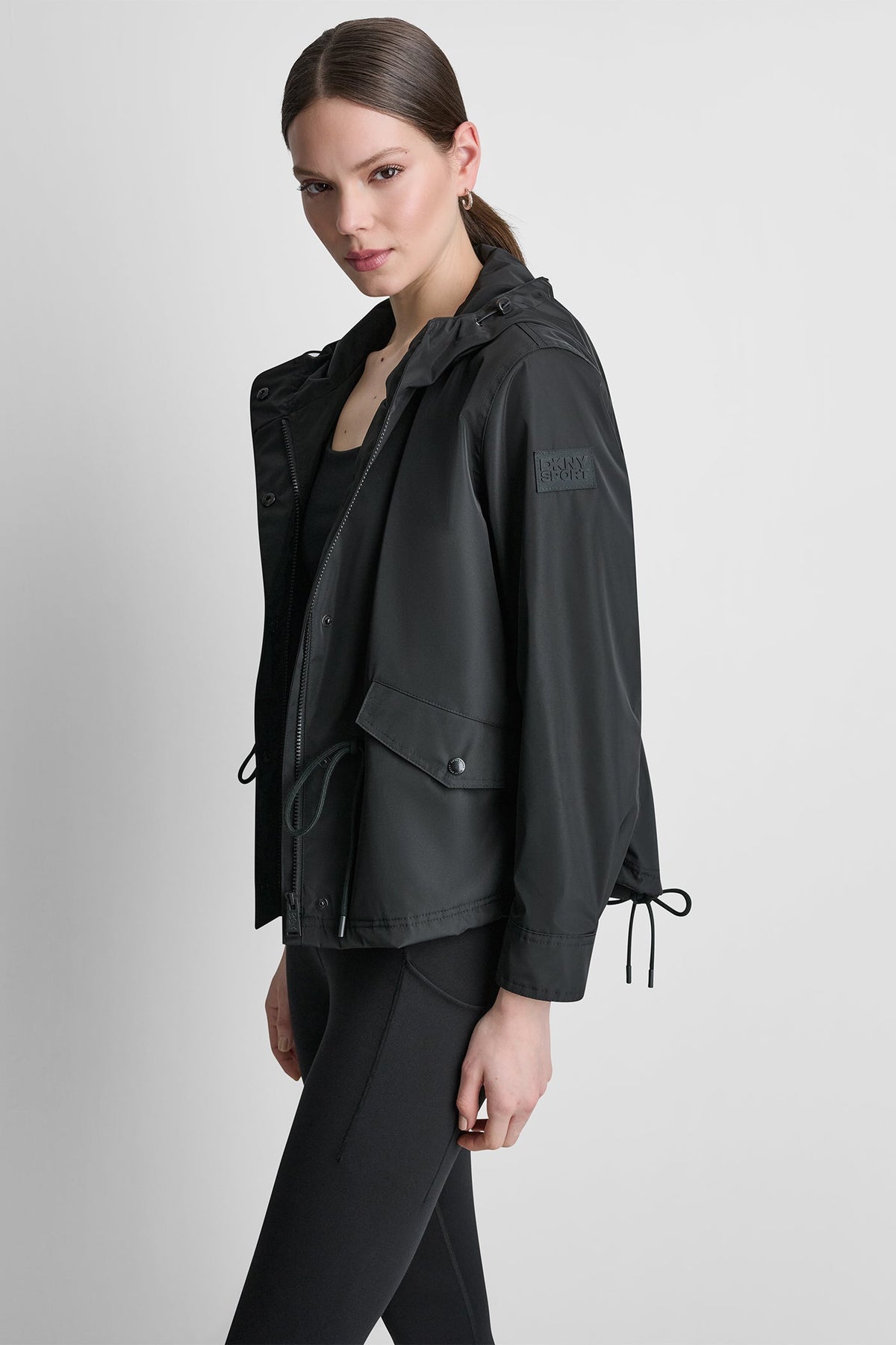 DKNY HIGH-LOW CROPPED JACKET