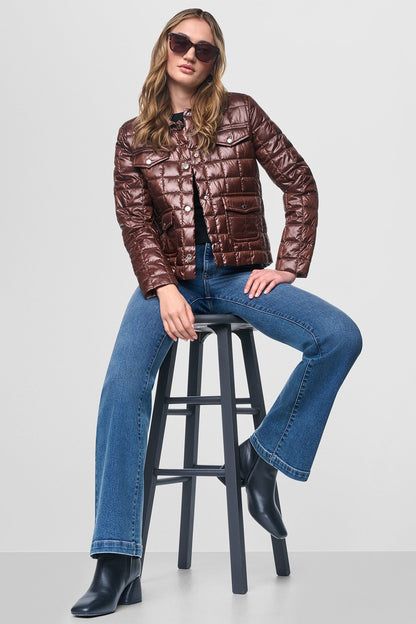 DKNY BOX QUILT PUFFER JACKET